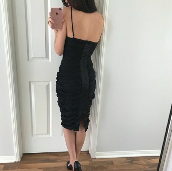 Black Ruched Dress - Picture 2 of 5